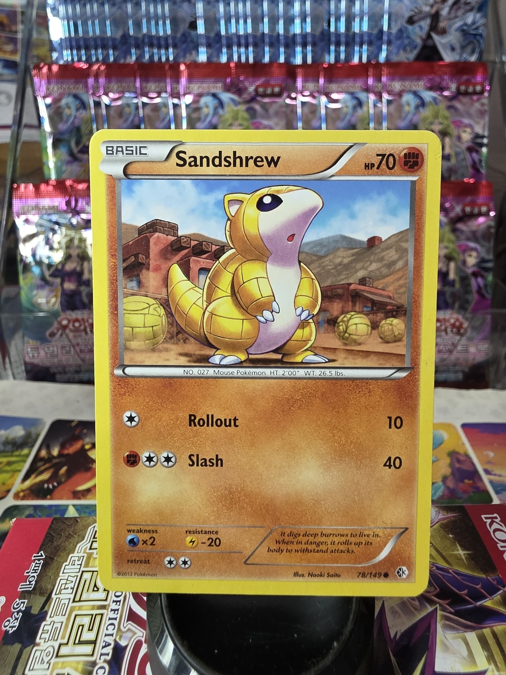 Sandshrew Pokémon Card - Yellow Brown